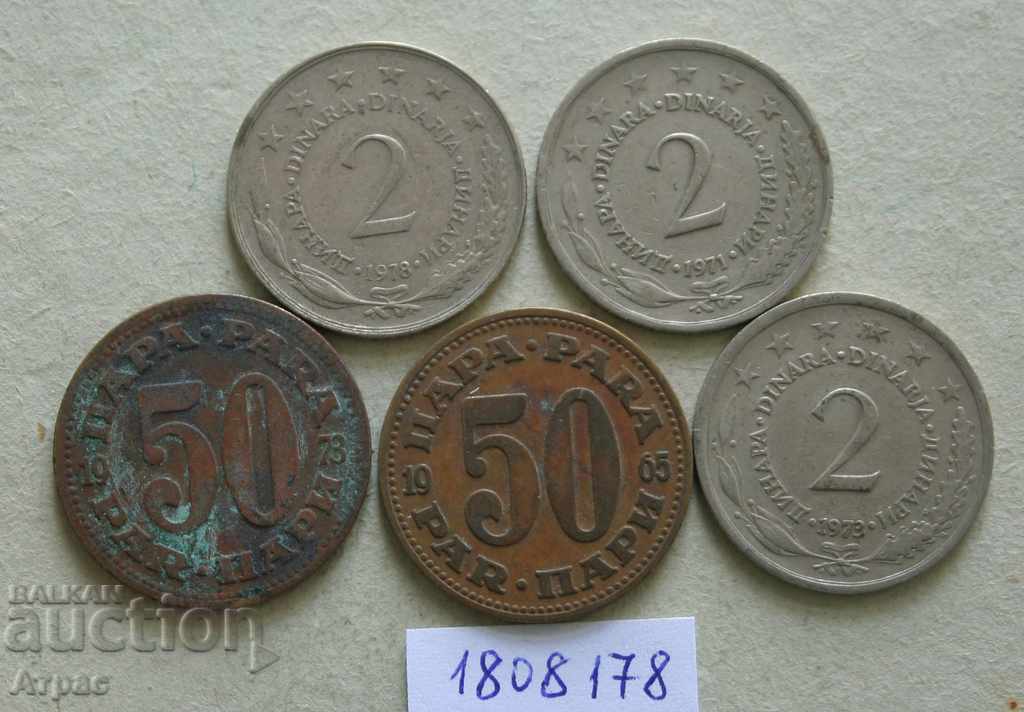 o mulțime de monede Iugoslavia