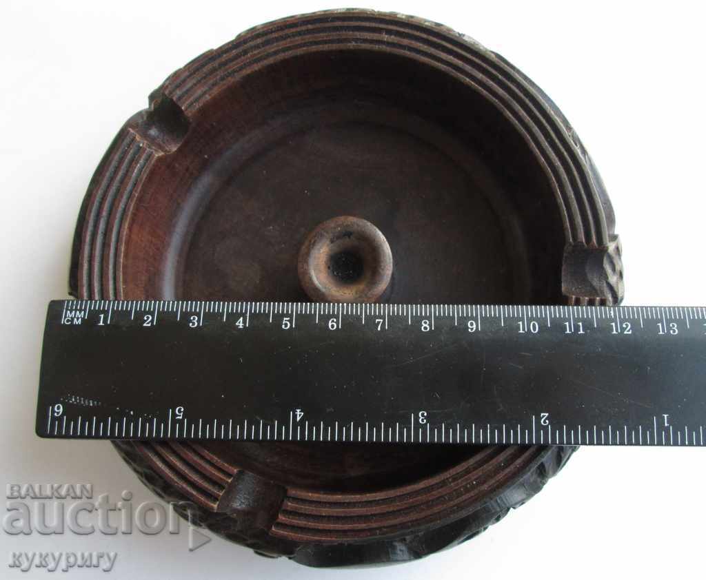 Old wooden African ashtray carved unused - 6 Old wooden African ashtray carved unused - 6