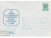 Postal envelope with the sign 5 st. OK. 1988 40 YEARS WHO 0631