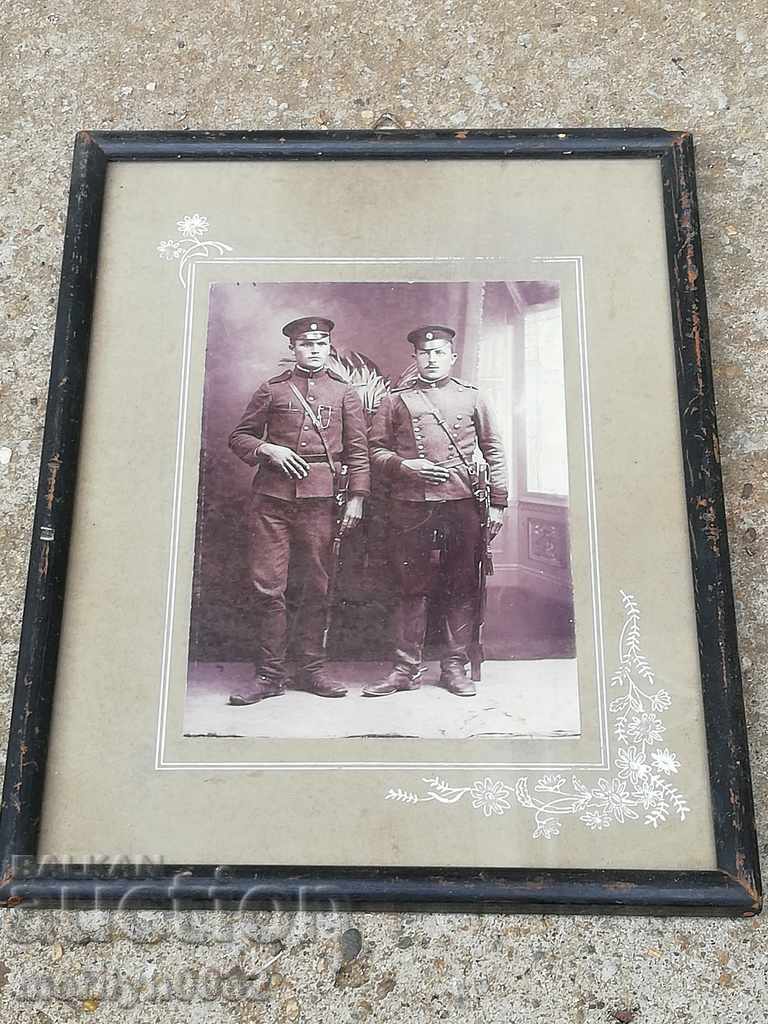 Auction Old framed photo, photography, portrait soldier uniform Auction Old framed photo, photography, portrait soldier uniform