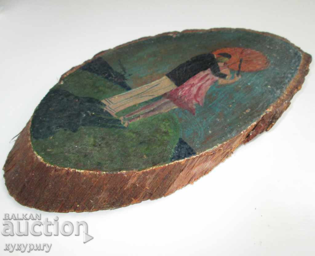 Old small love picture drawing on wood unsigned - 7 Old small love picture drawing on wood unsigned - 7