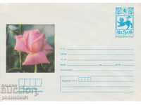 Пощенски плик с т. знак 5 ст. 1980 РОЗА 726