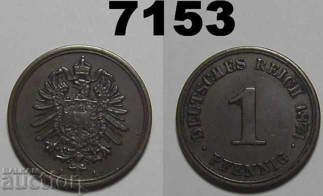 Германия 1 пфениг 1874 А XF монета