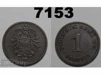 Германия 1 пфениг 1874 А XF монета