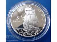 o. New 5 US Dollar 1992 UNC PROOF