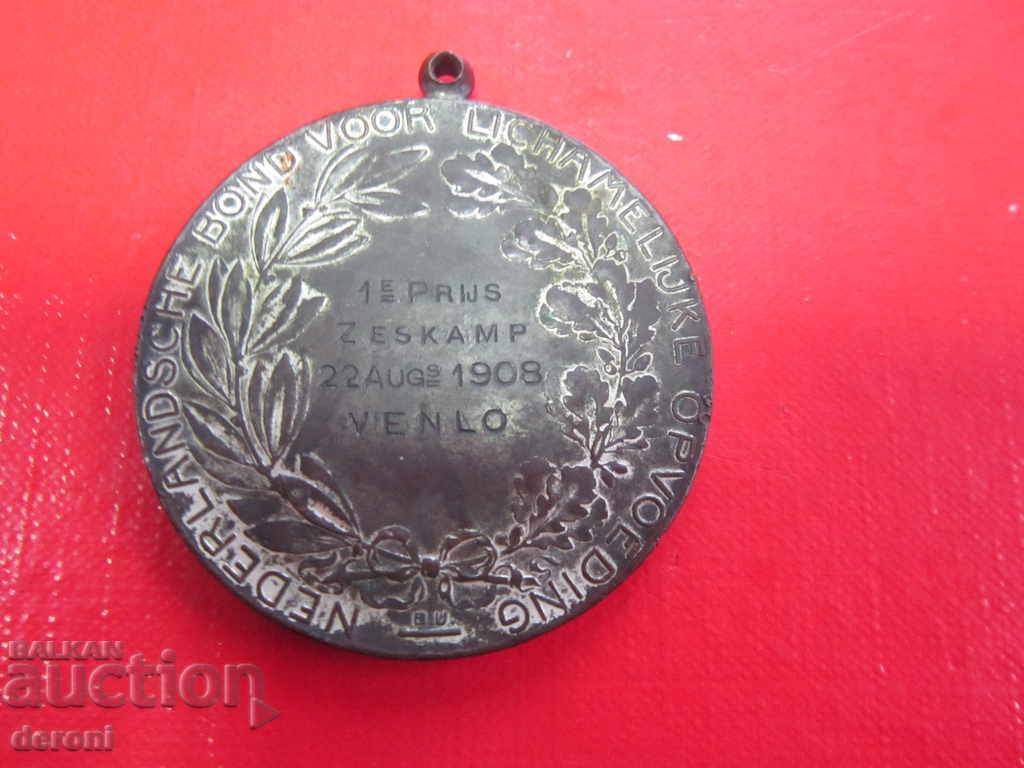 Rare Bronze Dutch Dutch Medal Order 1908 - 5