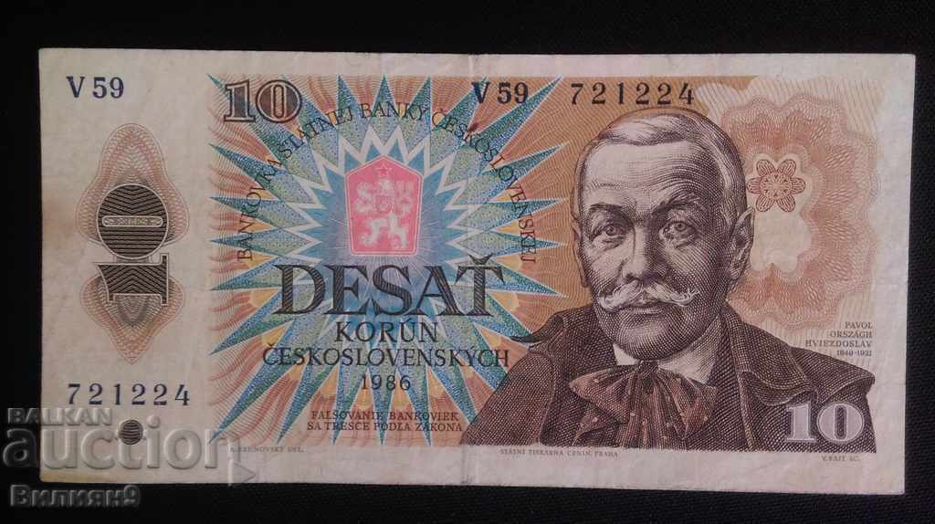 10 coroane Cehoslovacia 1986