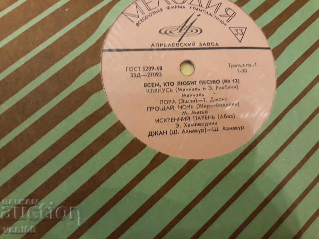 Gramophone plate - medium format with price 3.00 BGN | € 1.53 Gramophone plate - medium format with price 3.00 BGN | € 1.53