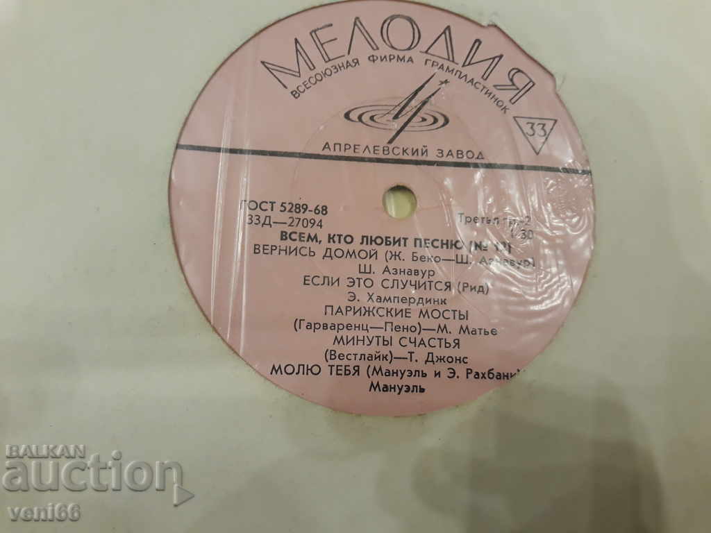 Auction Gramophone plate - medium format Auction Gramophone plate - medium format