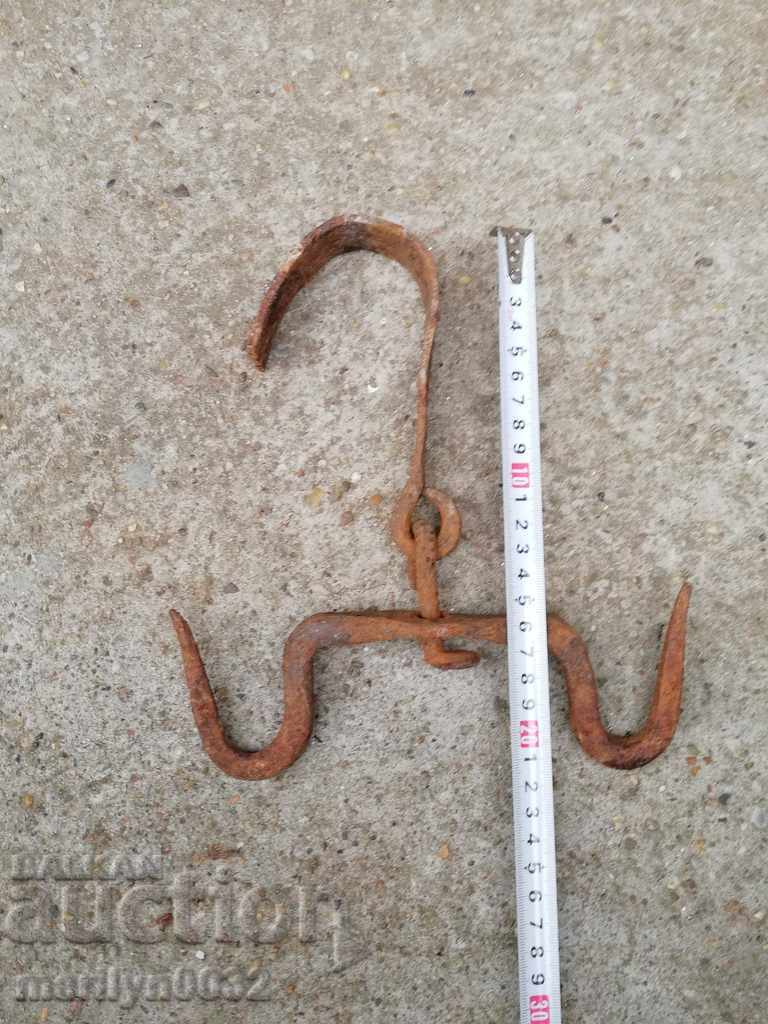 An old forged scraping hook, double twin with price 34.00 BGN | € 17.38 An old forged scraping hook, double twin with price 34.00 BGN | € 17.38