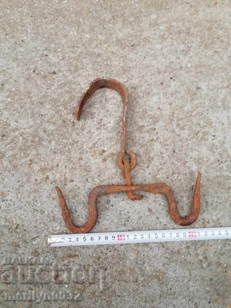 Delivery of An old forged scraping hook, double twin Delivery of An old forged scraping hook, double twin