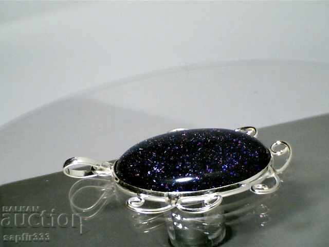 Silver pendant with Sun Sitara "Gold stone" - 5