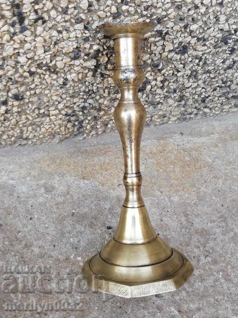 Old bronze Ottoman candlestick with print tube, candle, lamp - 7 Old bronze Ottoman candlestick with print tube, candle, lamp - 7