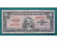 Bancnotă Kuba 10 Peso 1949 VF Rar Bancnotă