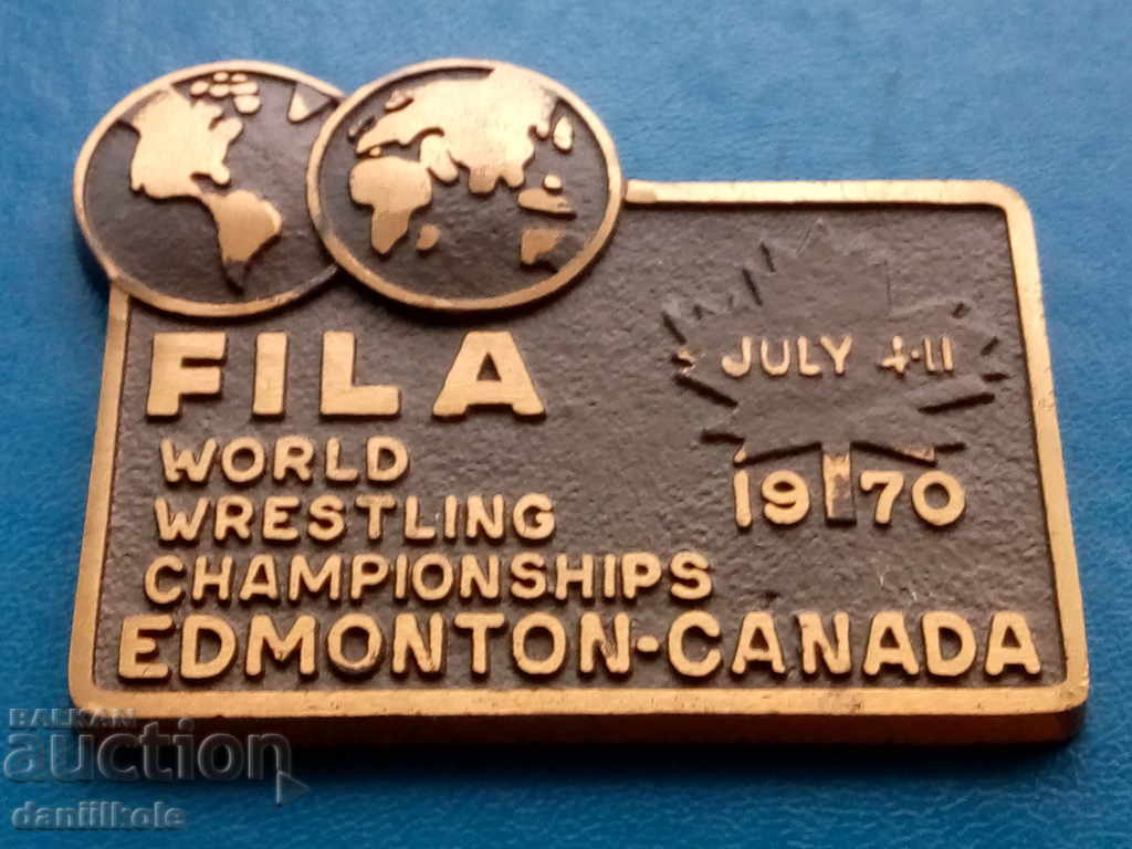 *$*Y*$* PLACHE DE BRONZ WORLD WESTLING 1970 CANADA RR *$*Y*$*