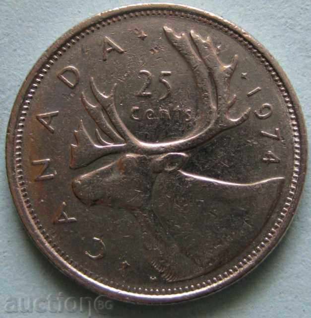 25 цента  1974г. - Канада