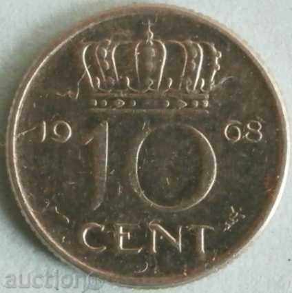 Холандия 10 цент 1968г.