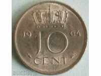 Холандия 10 цент 1964г.
