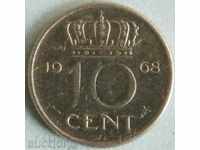 Холандия 10 цент 1968г.
