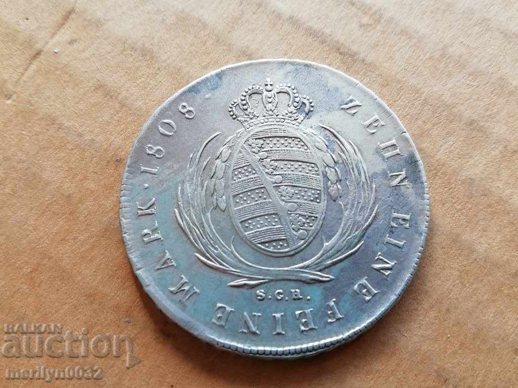 Thaler Saxony 1808 year silver, coin weight 27.86 grams with price 565.00 BGN | € 288.88 Thaler Saxony 1808 year silver, coin weight 27.86 grams with price 565.00 BGN | € 288.88
