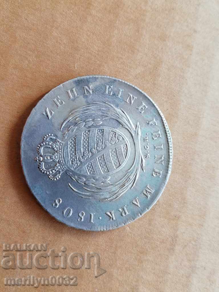 Thaler Saxony 1808 year silver, coin weight 27.86 grams - 5 Thaler Saxony 1808 year silver, coin weight 27.86 grams - 5
