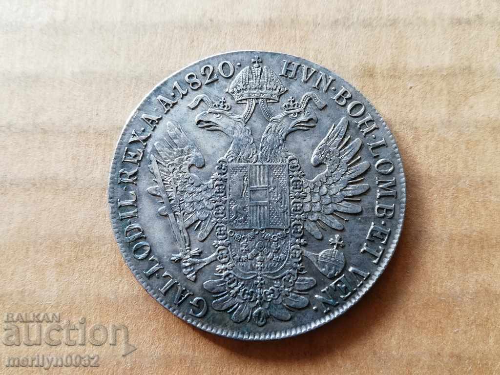 Thaler Franciscus 1820 silver coin Austria 27.94 grams with price 435.00 BGN | € 222.41