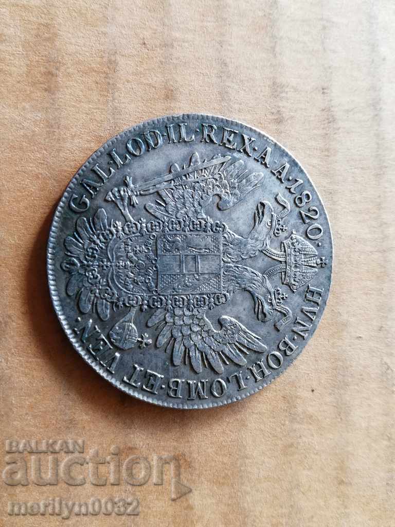 Thaler Franciscus 1820 silver coin Austria 27.94 grams - 5