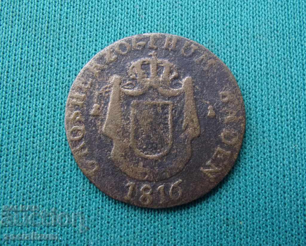 Баден Германия 6 Кройцера 1816 Изключително Рядка с цена € 16.87 | 32.99 лв. Баден Германия 6 Кройцера 1816 Изключително Рядка с цена € 16.87 | 32.99 лв.