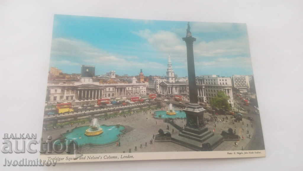 Trafalgar Square din Londra și coloana lui Nelson 1980