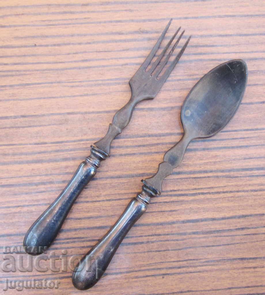 Art Nouveau German WMF I/O Serving Spoon and Fork
