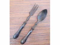 Κουτάλι και πιρούνι σερβιρίσματος Art Nouveau German WMF I/O