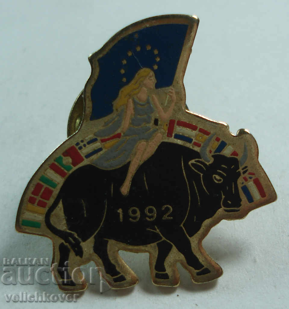 22406 European Community mark 1992 Europe riding bull 1992