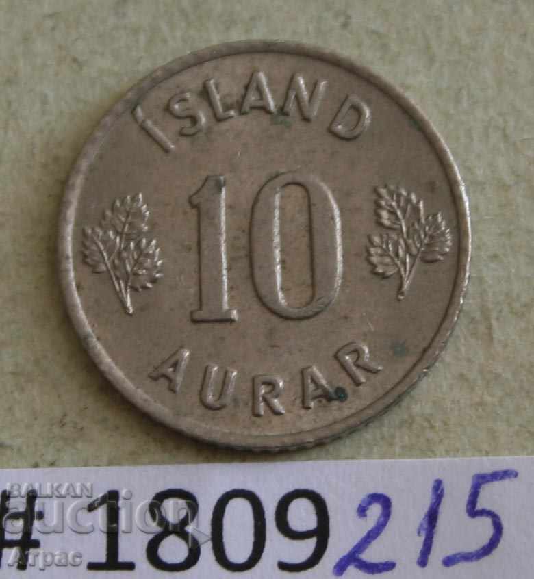 10 aurar 1958 Ισλανδία σπάνια