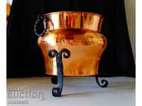 French copper champagne flute, menche, soup tureen.