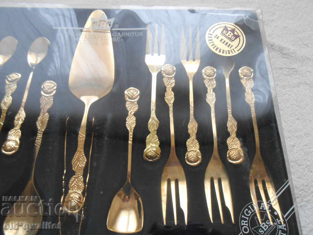 Auction COFFEE / TEA / DESSERT SPOONS, Utensils, 24 carat GOLD PLATED Auction COFFEE / TEA / DESSERT SPOONS, Utensils, 24 carat GOLD PLATED