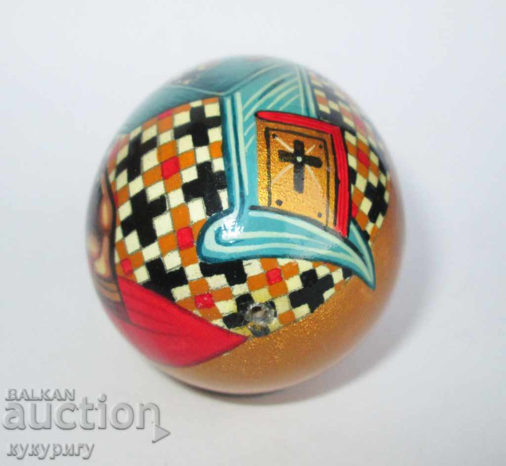Painted egg icon St. Nicholas Christmas tree decoration - 5 Painted egg icon St. Nicholas Christmas tree decoration - 5