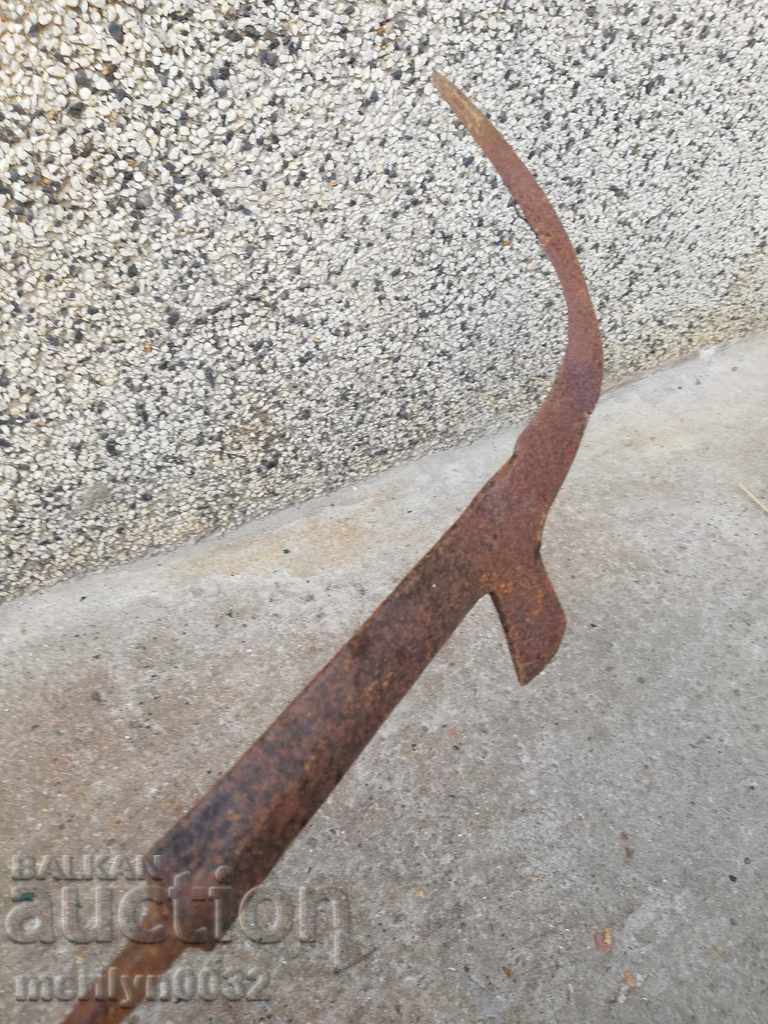 Delivery of Old hand-forged scythe, wrought iron blade Delivery of Old hand-forged scythe, wrought iron blade