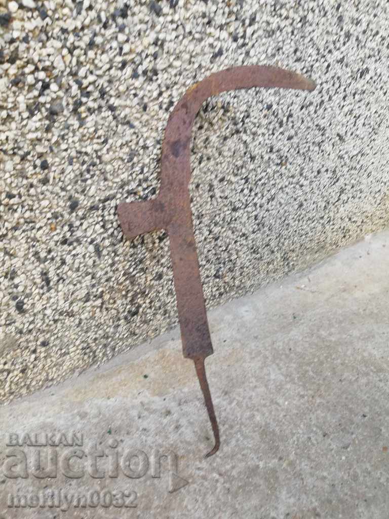 Old hand-forged scythe, wrought iron blade - 6 Old hand-forged scythe, wrought iron blade - 6