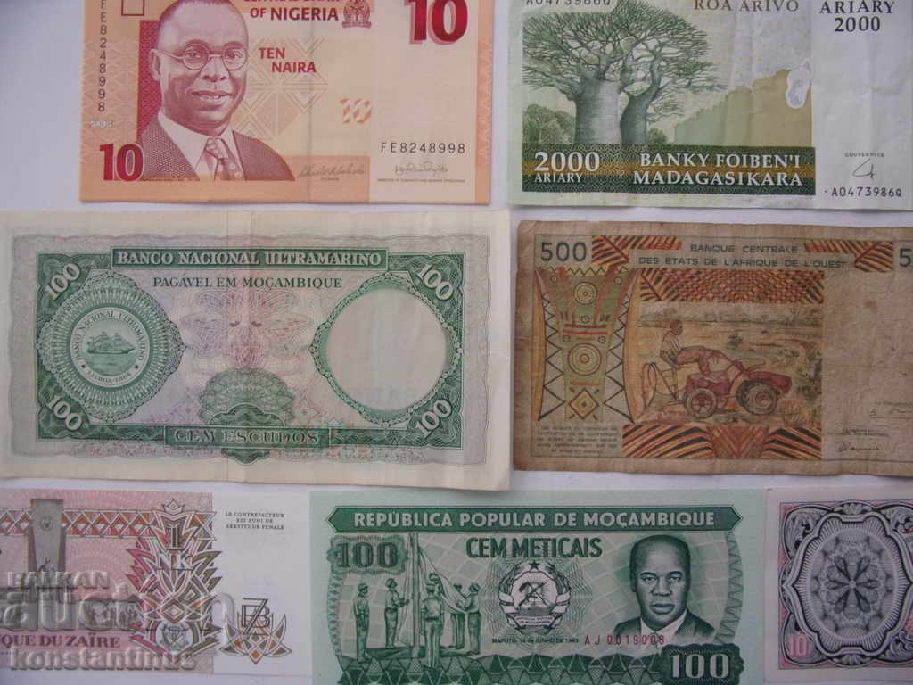 Africa Lot 10 Bancnote - 5 Africa Lot 10 Bancnote - 5