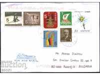 Traveled Envelope with Sports Marks 1963 1964 Flower from Japan