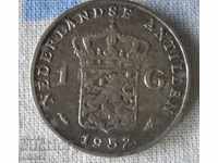 1 Gulden Ολλανδία / 1 γαλλική Nederlandse Antillen 1952