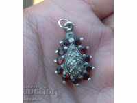 Old Pendant Silver 925 with Garnet and Zircon