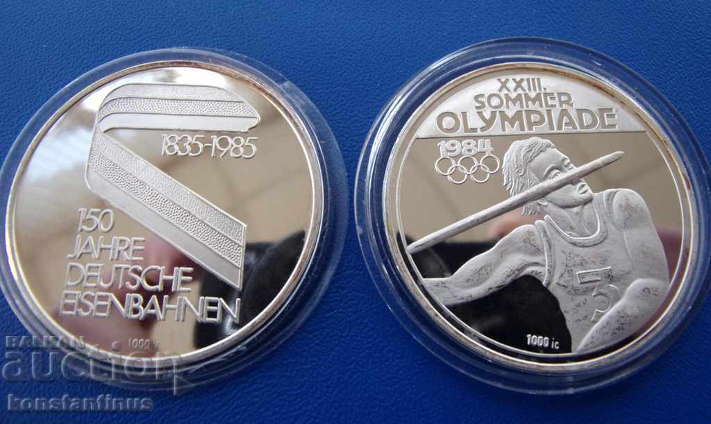 Germania Lot 1984/85 Argint 1000 - 35mm, Rare UNC PROOF cu preț € 33.23 | 64.99 BGN