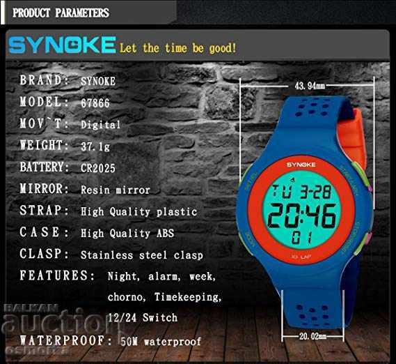 Delivery of A new ladies sports watch very features blue red cabbage