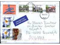 Traveled envelope with brands Architecture 1998 2001 Flower Post Poland