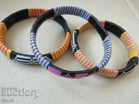 Set of three African bracelets