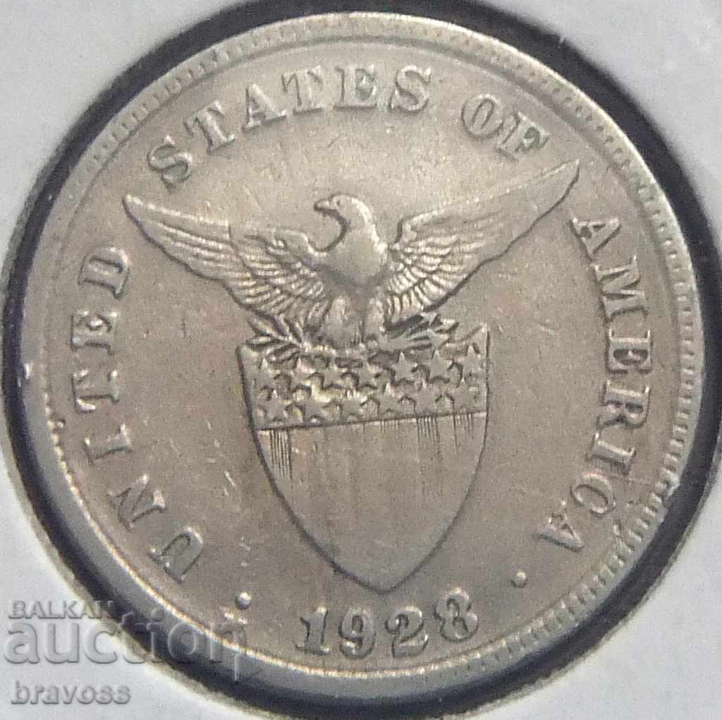 Филипини 5 сент.1928-рядка монета в качектво!