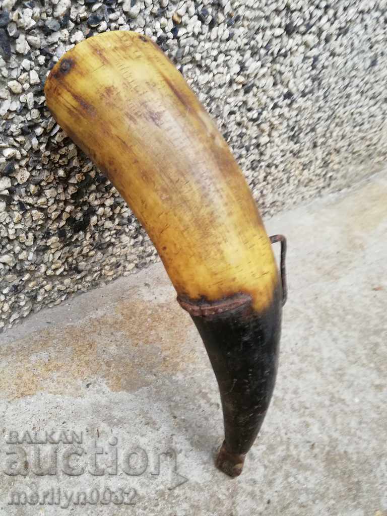 Ancient horned horn powder magazine for a rifle, Pishtov - 5 Ancient horned horn powder magazine for a rifle, Pishtov - 5