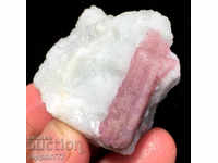 pink tourmaline of a mineral matrix
