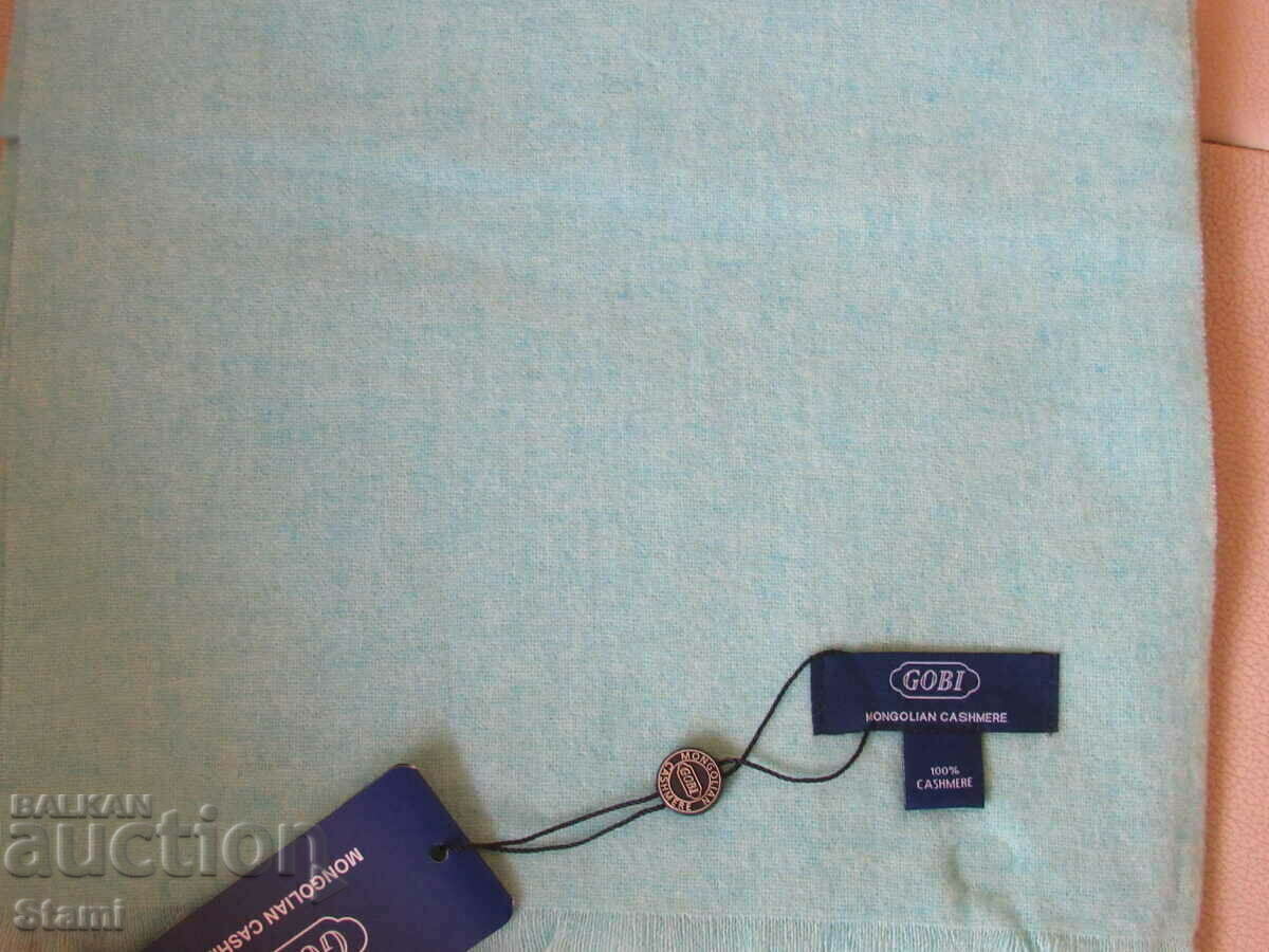 Fine scarf 100% cashmere, mint color, Mongolia - 5 Fine scarf 100% cashmere, mint color, Mongolia - 5